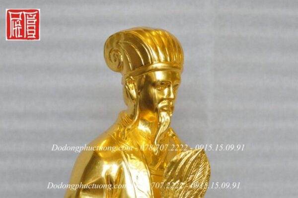 Tượng Khổng Minh dát vàng 24k - KM02 - Ảnh 3