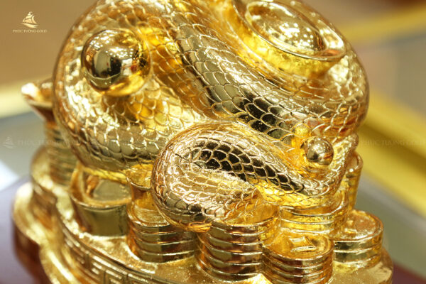 Tượng rắn tài lộc mẫu 2025 mạ vàng 24k – TR02 - Ảnh 5