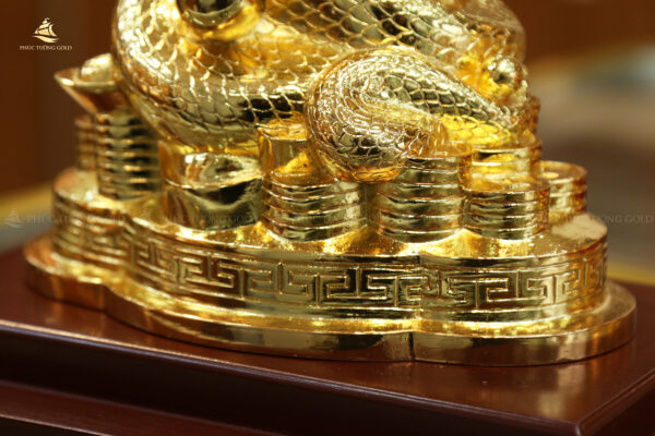 Tượng rắn tài lộc mẫu 2025 mạ vàng 24k – TR02 - Ảnh 4