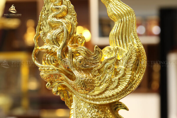Tượng đầu rồng thời Lý mạ vàng 24k - TR10 - Ảnh 6