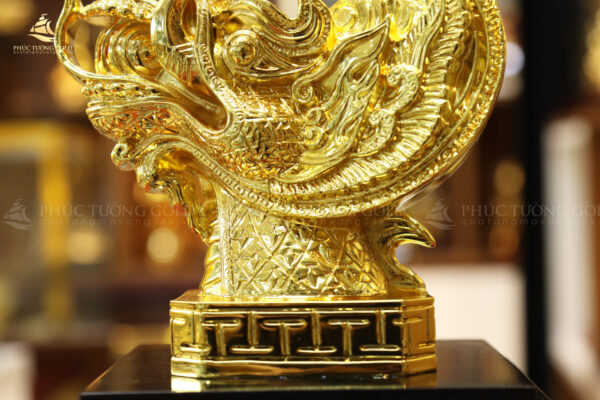 Tượng đầu rồng thời Lý mạ vàng 24k - TR10 - Ảnh 5