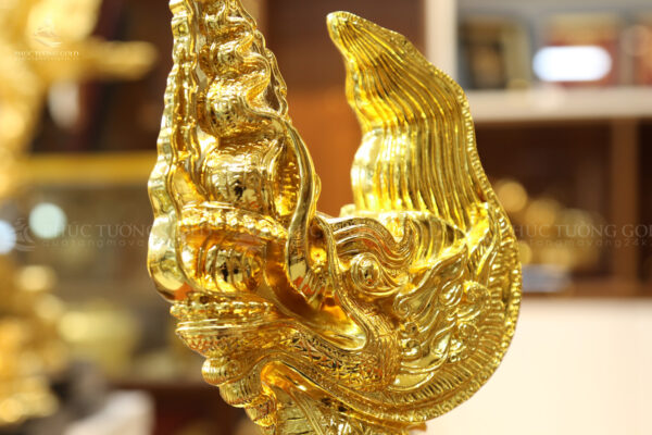 Tượng đầu rồng thời Lý mạ vàng 24k - TR10 - Ảnh 4
