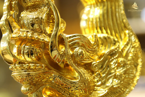 Tượng đầu rồng thời Lý mạ vàng 24k - TR10 - Ảnh 3