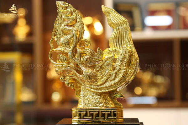 Tượng đầu rồng thời Lý mạ vàng 24k - TR10 - Ảnh 2