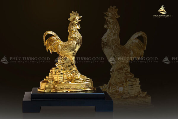 Tượng gà mạ vàng 24k – TG01 - Ảnh 3