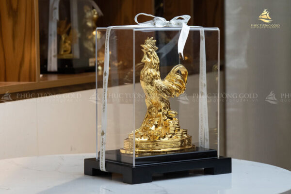 Tượng gà mạ vàng 24k – TG01 - Ảnh 6