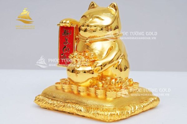 Tượng mèo thần tài (Maneki Neko) mạ vàng - TM02 - Ảnh 4