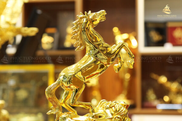 Tượng ngựa tung vó mạ vàng 24k - TN02 - Ảnh 5