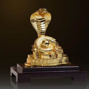 Tượng rắn vượng tài mạ vàng 24k - TR14