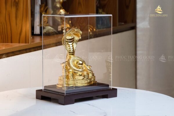 Tượng rắn vượng tài mạ vàng 24k - TR14 - Ảnh 4