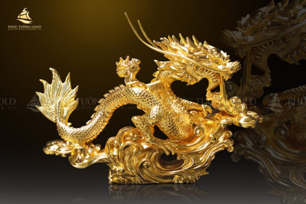 Tượng rồng "Vân Long Khai Lộc" mạ vàng 24k - TR04 - Ảnh 2