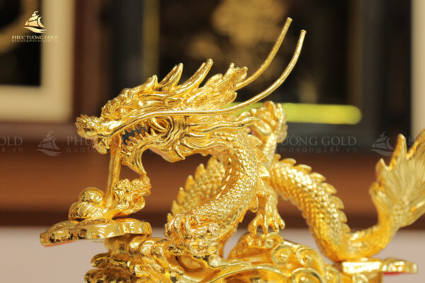 Tượng rồng "Vân Long Khai Lộc" mạ vàng 24k - TR04 - Ảnh 7