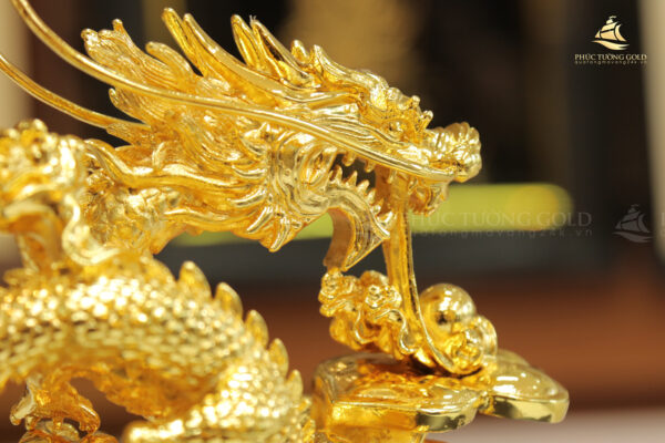 Tượng rồng "Vân Long Khai Lộc" mạ vàng 24k - TR04 - Ảnh 6
