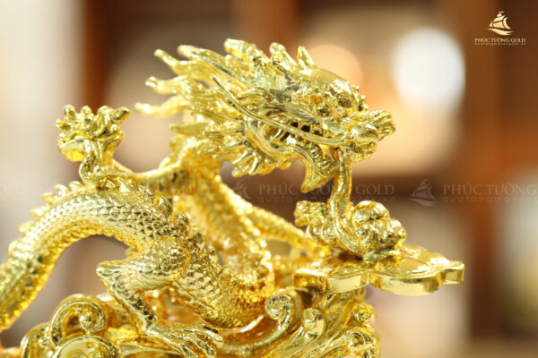 Tượng rồng "Vân Long Khai Lộc" mạ vàng 24k - TR04 - Ảnh 5
