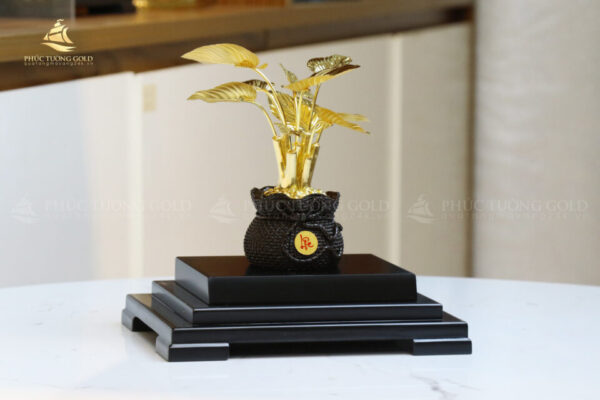 Chậu cây phú quý mạ vàng 24K - PQ01 - Ảnh 3