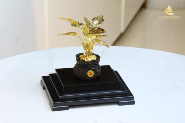 Chậu cây phú quý mạ vàng 24K - PQ01 - Ảnh 4