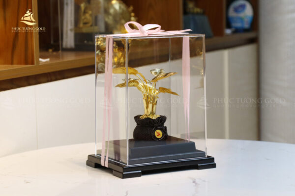 Chậu cây phú quý mạ vàng 24K - PQ01 - Ảnh 6