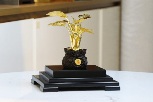 Chậu cây phú quý mạ vàng 24K - PQ01