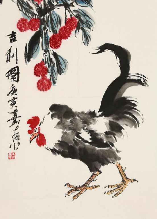 dai-cat-dai-loi-thuong-gan-lien-hinh-tuong-ga-trong-la-dong-tranh-nghe-thuat-kinh-dien-phuctuonggold-com Đại cát đại lợi thường gắn liền hình tượng gà trống, là dòng tranh nghệ thuật kinh điển - phuctuonggold-com