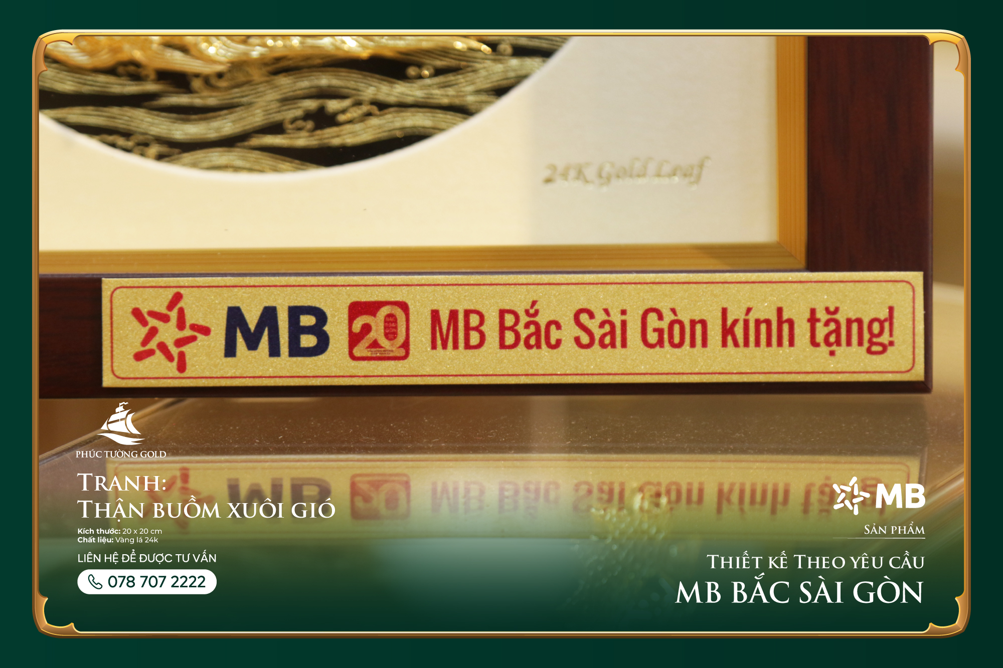 Đơn hàng tranh thuyền vàng lá 24k cho MB Bắc Sài Gòn 4