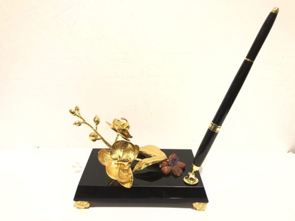 Cắm bút ký cây hoa lan mạ vàng 24k – CB06