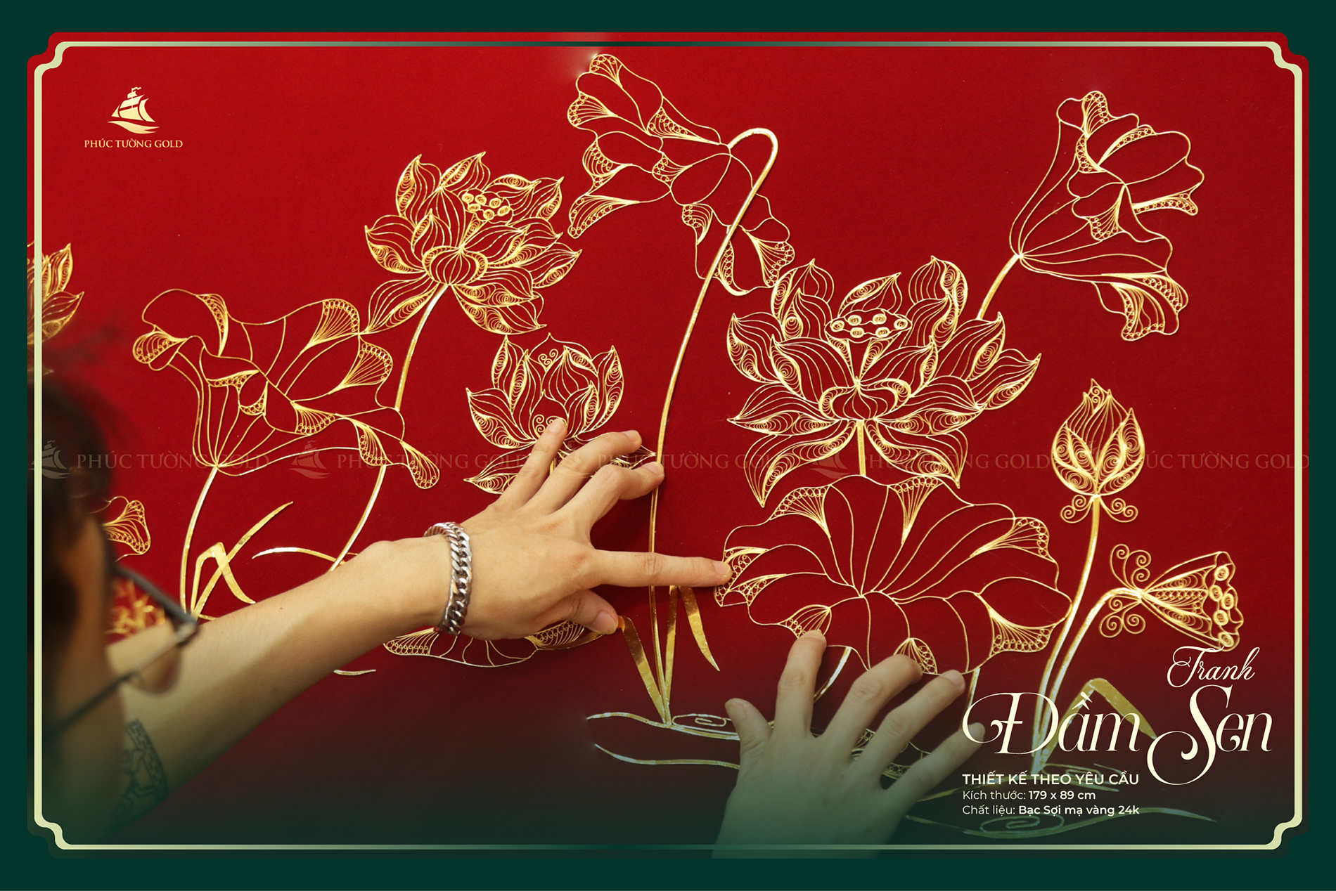 kiet-tac-tranh-dam-sen-bac-ma-vang-24k-179x89cm-12 Kiệt tác tranh đầm sen bạc mạ vàng 24k (179x89cm) 12