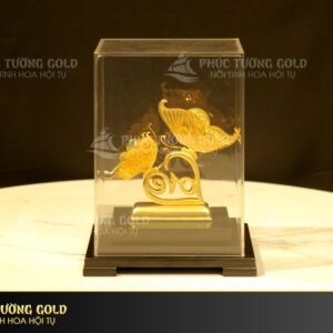 Mô hình uyên ương hồ điệp dát vàng 24k – UU01