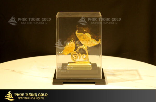 Mô hình uyên ương hồ điệp dát vàng 24k – UU01