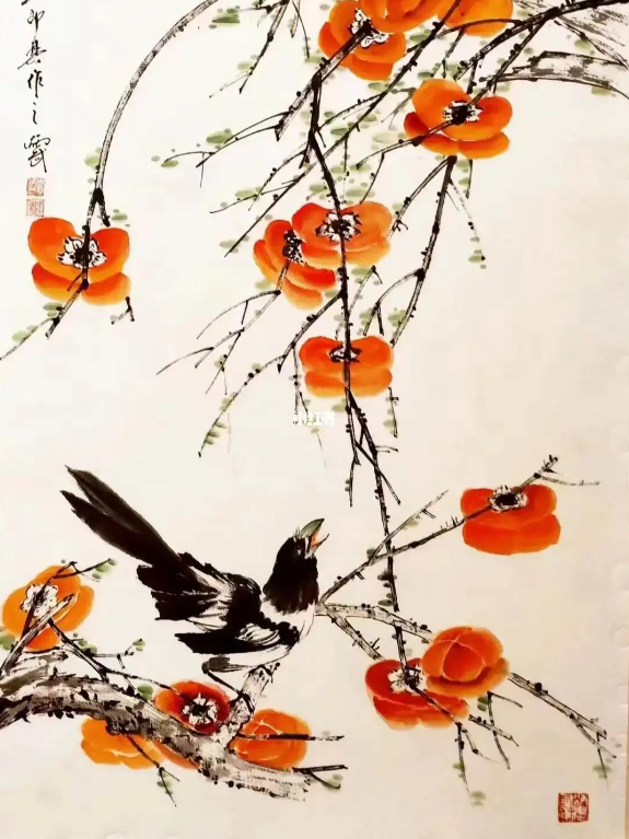 tranh-canh-hong-buc-tranh-phong-thuy-chua-dua-nhieu-y-nghia-tot-dep-cat-tuong-an-khang-tai-loc-phuctuonggold-com Tranh cành hồng, bức tranh phong thuỷ chứa đựa nhiều ý nghĩa tốt đẹp - cát tường, an khang, tài lộc - phuctuonggold-com