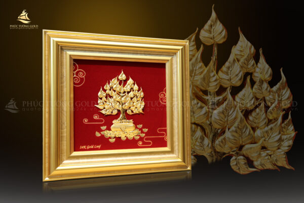 Tranh cây bồ đề vàng lá 24k – BD03 - Ảnh 4