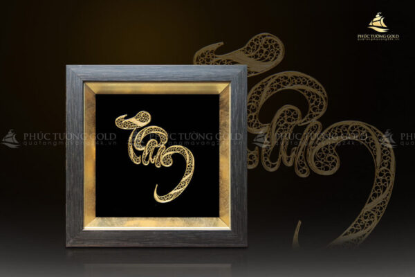 Tranh chữ Tâm mạ vàng 24K - CT07 - Ảnh 3