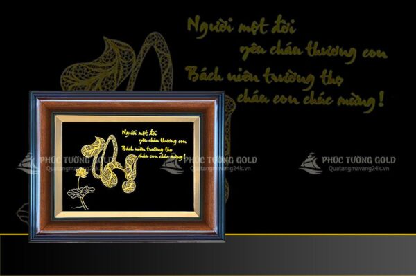Tranh chữ Thọ mạ vàng 24k - CT03 - Ảnh 4