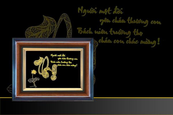 Tranh chữ Thọ mạ vàng 24k - CT03 - Ảnh 3