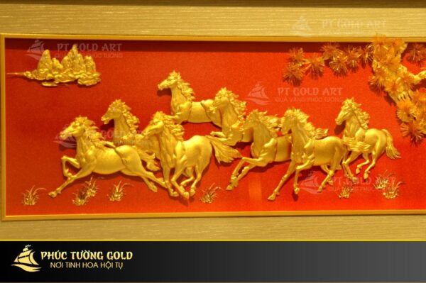 Tranh mã đáo thành công dát vàng 24K - MD04 - Ảnh 3