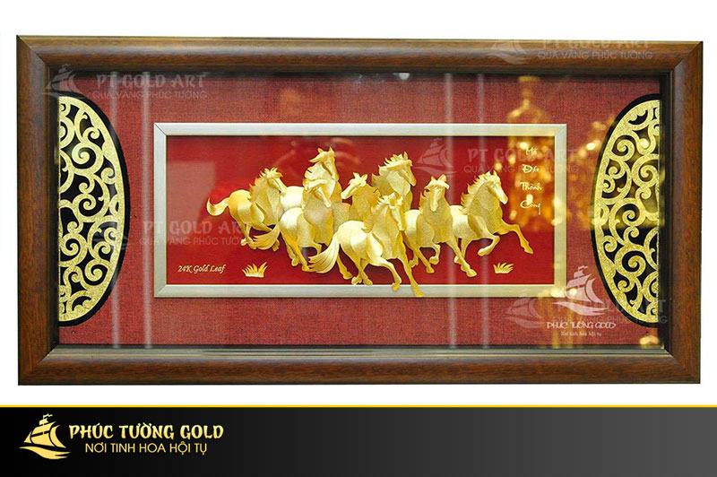 Tranh Mã Đáo Thành Công Vàng Lá cao cấp - MD05