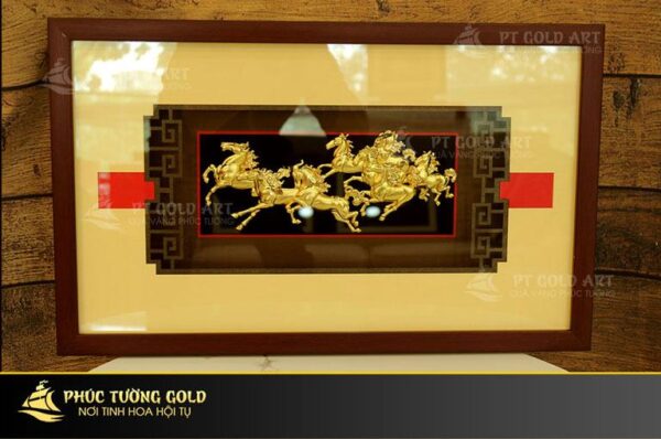 Tranh ngựa mã đáo dát vàng 24K - MD03 - Ảnh 3