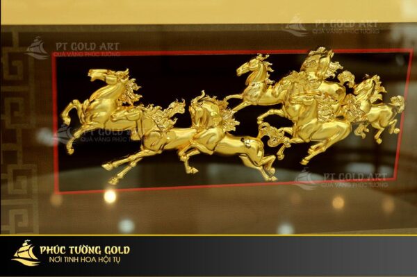 Tranh ngựa mã đáo dát vàng 24K - MD03 - Ảnh 5