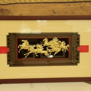 Tranh ngựa mã đáo dát vàng 24K - MD03