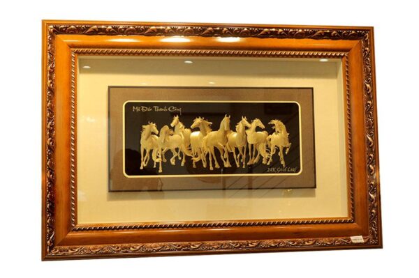 Tranh ngựa mã đáo dát vàng 24K - MD06