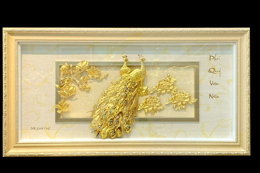 Tranh phú quý vạn niên dát vàng 24k – PQ02