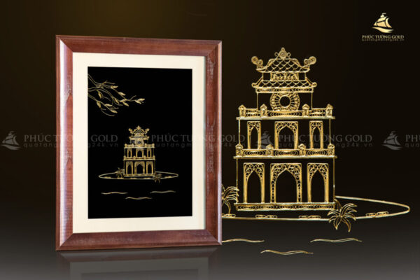 Tranh tháp rùa mạ vàng 24K - TR07 - Ảnh 4