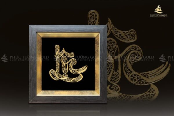 Tranh thư pháp chữ Lộc mạ vàng 24K - CL01 - Ảnh 3