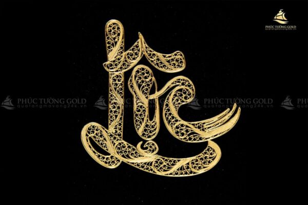Tranh thư pháp chữ Lộc mạ vàng 24K - CL01 - Ảnh 5