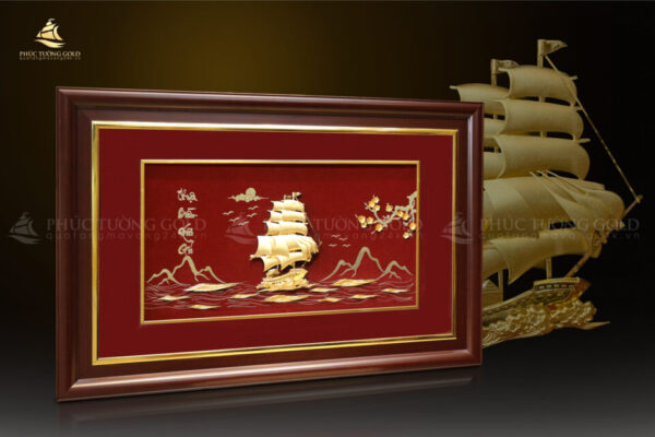 Tranh thuyền buồm vàng lá 24K - TB07 - Ảnh 4
