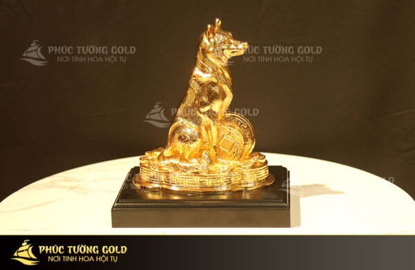 Tượng Chó mạ vàng 24K - TC03 - Ảnh 5