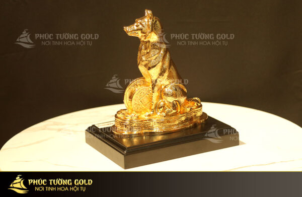 Tượng Chó mạ vàng 24K - TC03 - Ảnh 2