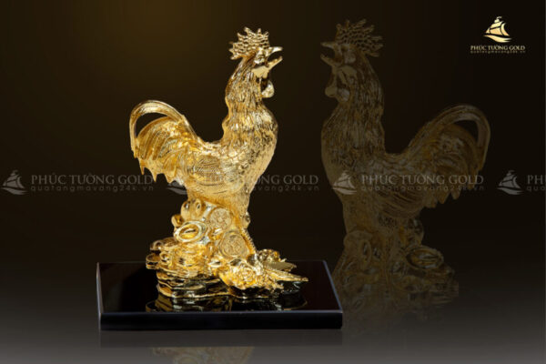 Tượng gà trống mạ vàng 24K - TG03 - Ảnh 3