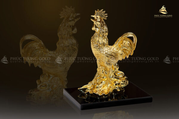 Tượng gà trống mạ vàng 24K - TG03 - Ảnh 4