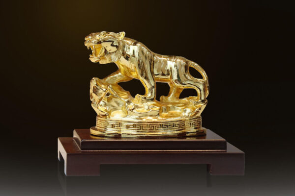 Tượng hổ mạ vàng 24K - TH04