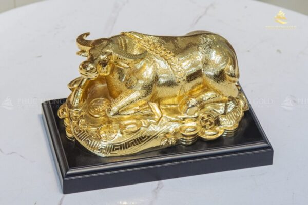 Tượng Trâu mạ vàng 24K - TT04 - Ảnh 4